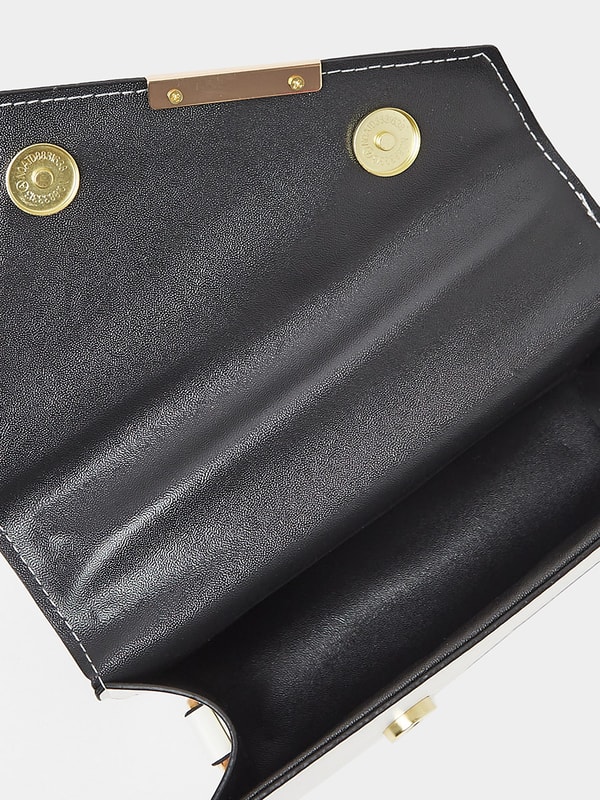 Color Block Handbag with Metallic Top Handle For Women at UAE | Styli