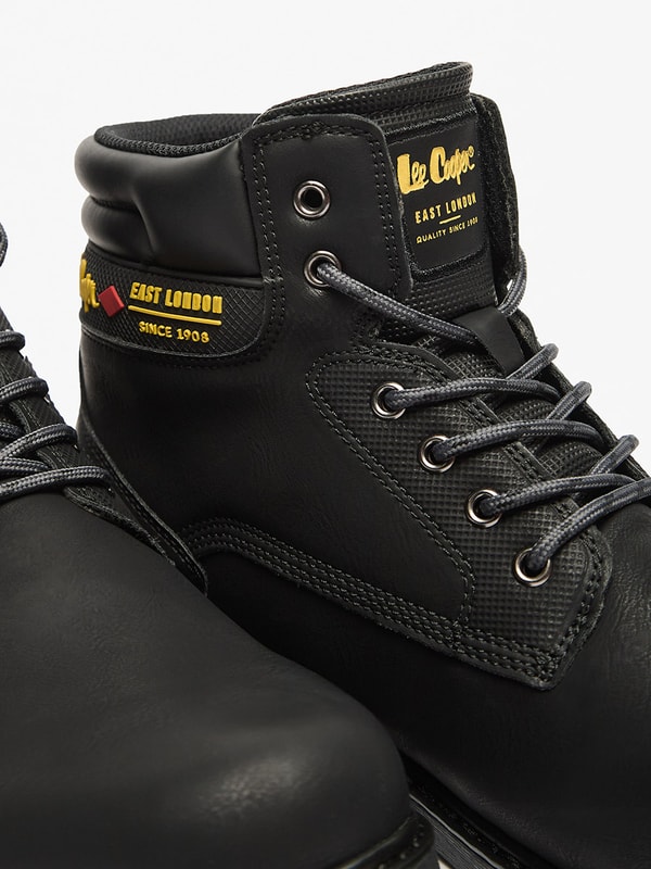 Logo Detail Chukka Boots with Lace-Up Closure For Men at Saudi Styli