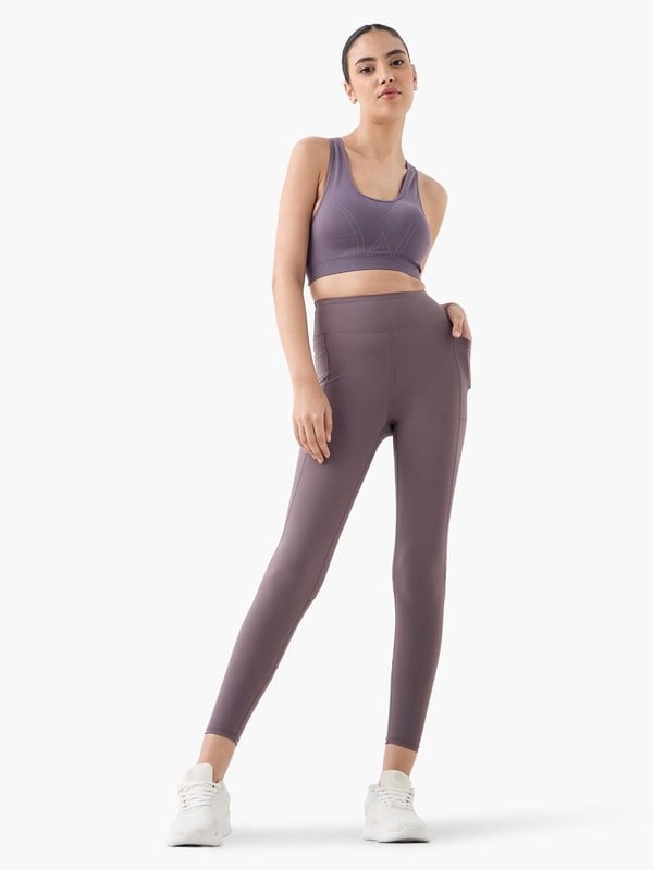 Textured Racerback Sports Bra with Scoop Neck For Default Category at ...
