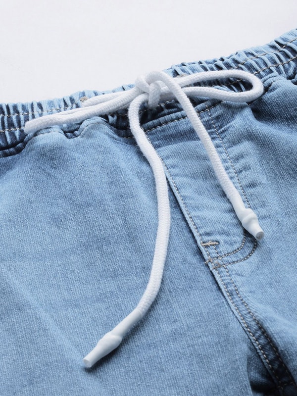 Men Mid Rise Slim Fit Jeans with Drawstring For Men at Saudi | Styli