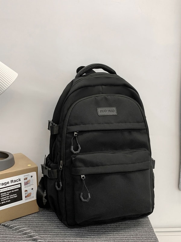 Solid Zip Closure Backpack For Women at Saudi | Styli