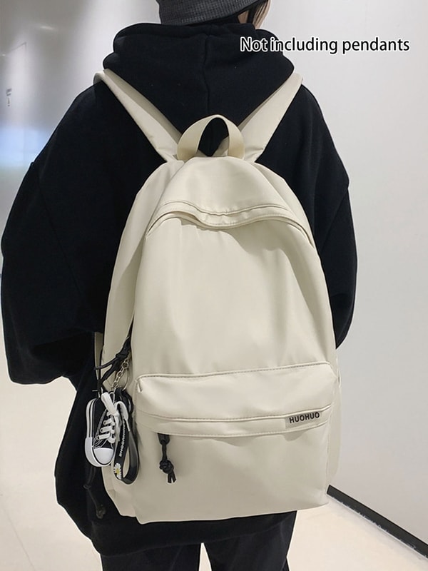 Solid Zip Closure Backpack For Women at Saudi | Styli