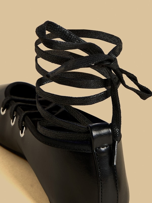 Plain LaceUp Ballerina Shoes For Default Category at UAE Styli — free download