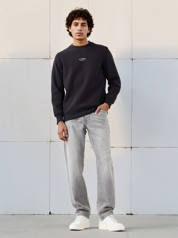 Men Regular Fit Logo Print Cotton Sweatshirt For Default Category