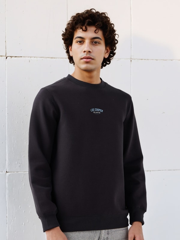 Men Regular Fit Logo Print Cotton Sweatshirt For Default Category