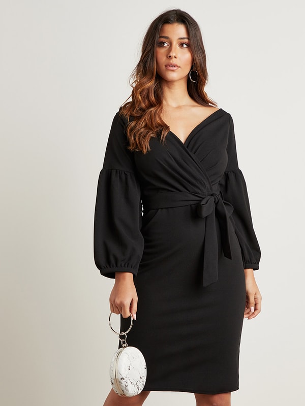 knee length dresses for ladies Côte Linen Maternity Wrap Midi Dress – Ingrid & Isabel main image 1