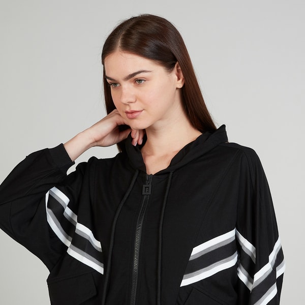 Dolman Sleeves Blouson Jacket with Zipper Closure Styli