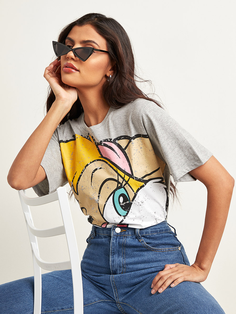Warner Bros Lola Bunny Printed Oversized T-shirt For Women