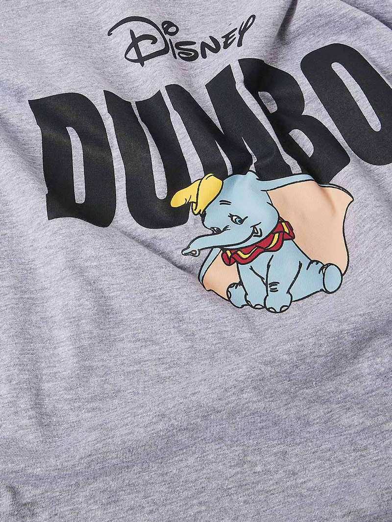 Buy Disney Dumbo Back Print Oversized Longline T-shirt Grey For