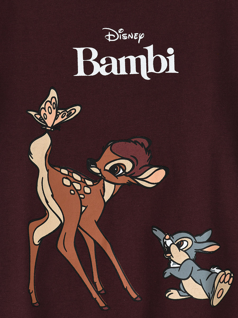 Buy Disney Bambi Print Junior T-Shirt Maroon For Kids