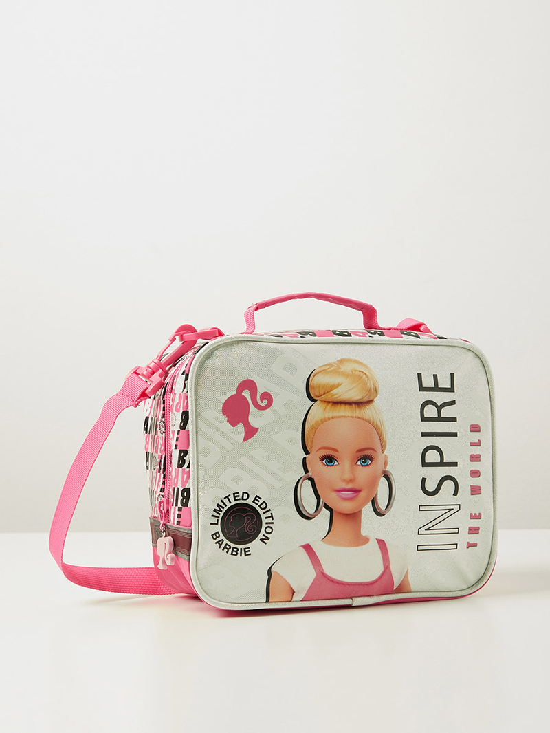 Buy Barbie Print Zip Lunch Bag Pink For Kids | Styli UAE