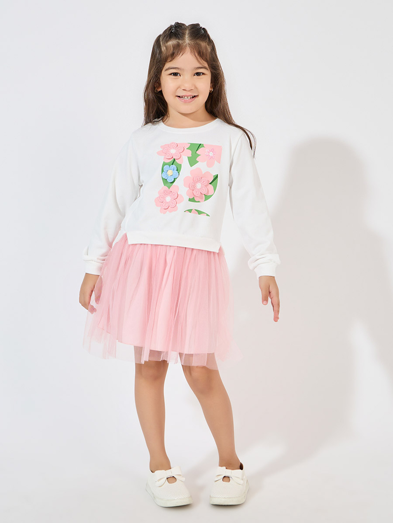 【GRAVER】22FW★ Duck Flower Embroidery Smile Sweatshirt Wildflower Botany Oversized Embroidered Sweatshirt
