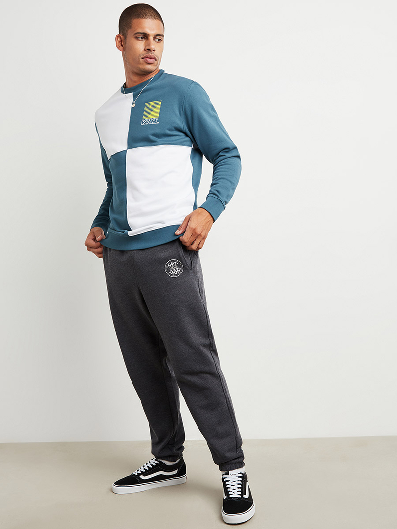 【ANGLAN】Square Color Block Sweat Shirt Buy Retro Color Block Long Sleeves Sweatshirt Multi For Men