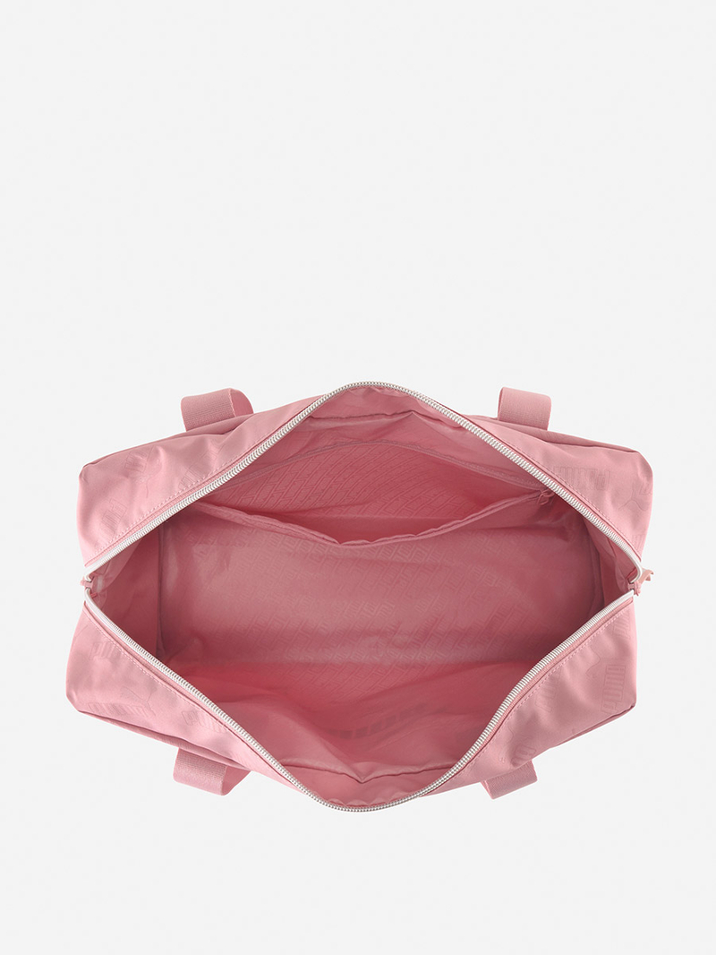 Buy Logo Print Shopper Tote Bag with Zip Closure Pink For