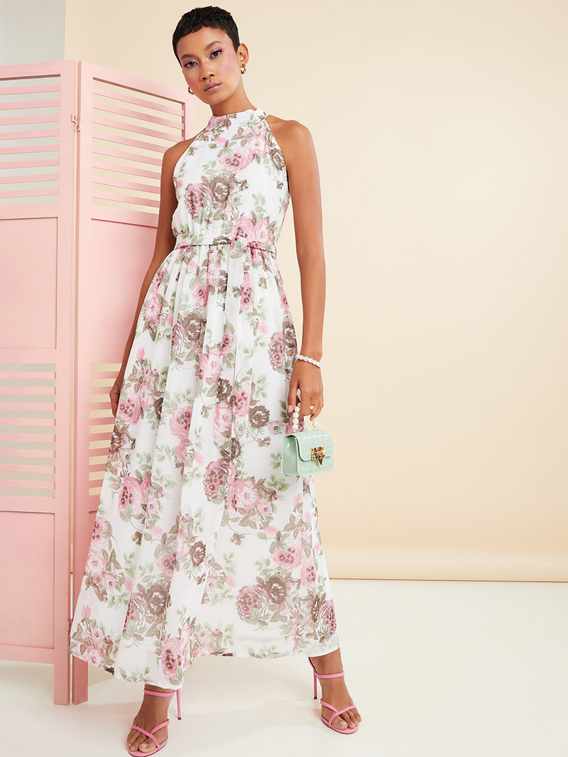 オールインワン・サロペット Ermanno Firenze Sleeveless Cotton Maxi Dress With Ecru San Ermanno Firenze Sleeveless Cotton Maxi Dress With Ecru San