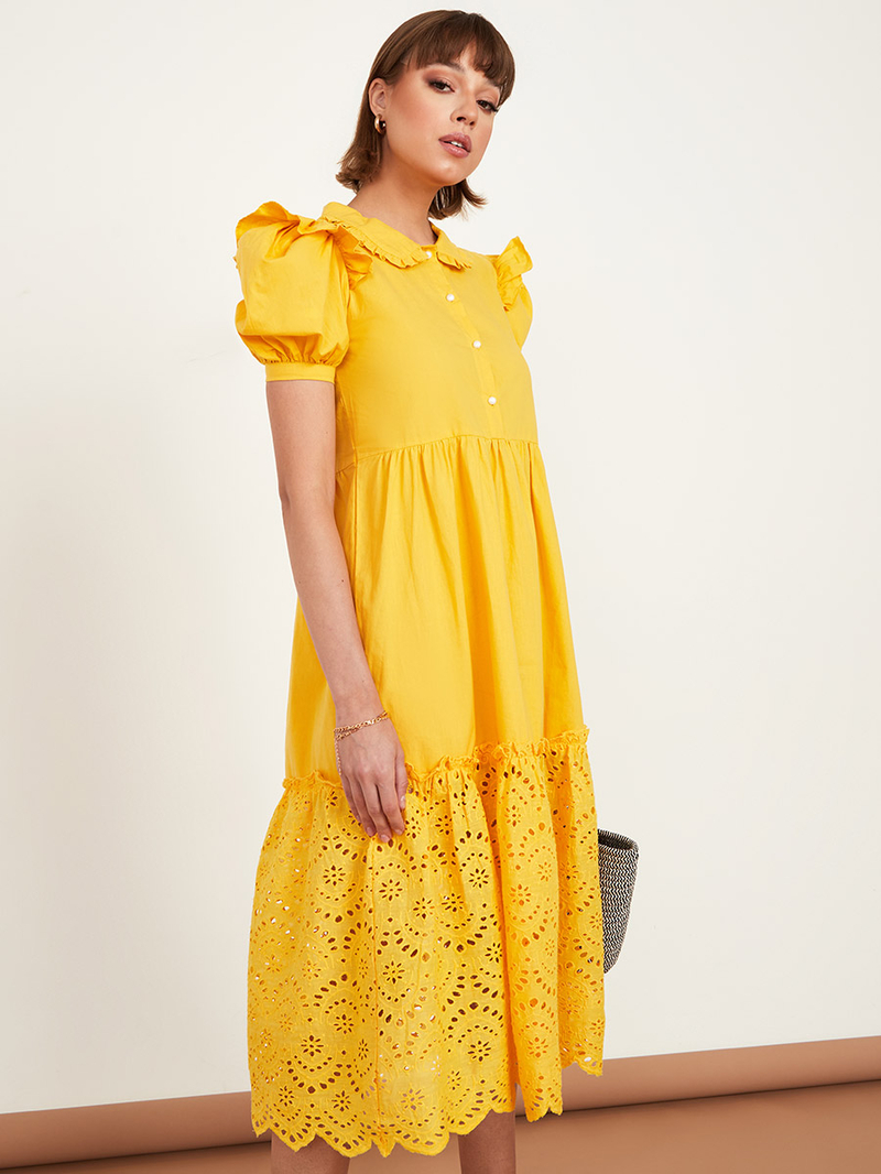 ワンピース AJISAI mini frill puff OP yellow AJISAI mini frill puff OP yellow