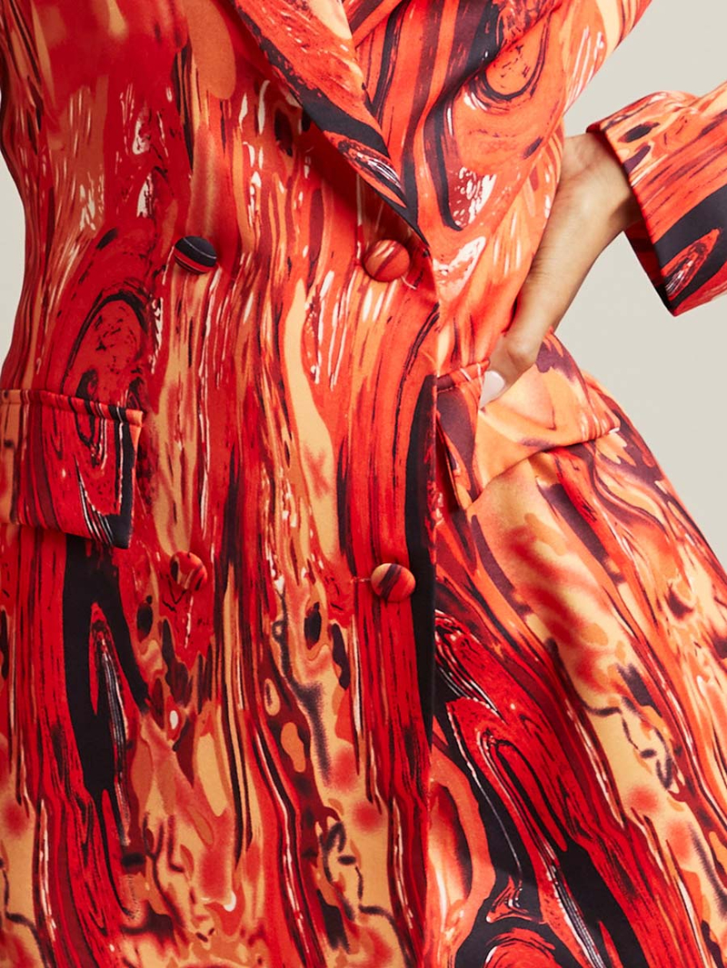 Marble Fire Print Blazer Mini Dress For Women at UAE | Styli