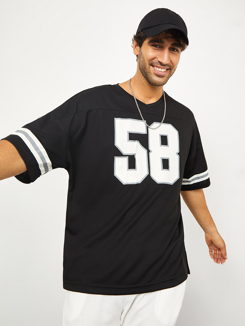 応援グッズ OVERSIZED C-MESH BASEBALL SHIRT size L oversized baseball shirt in cotton jersey in WASHED BLUE
