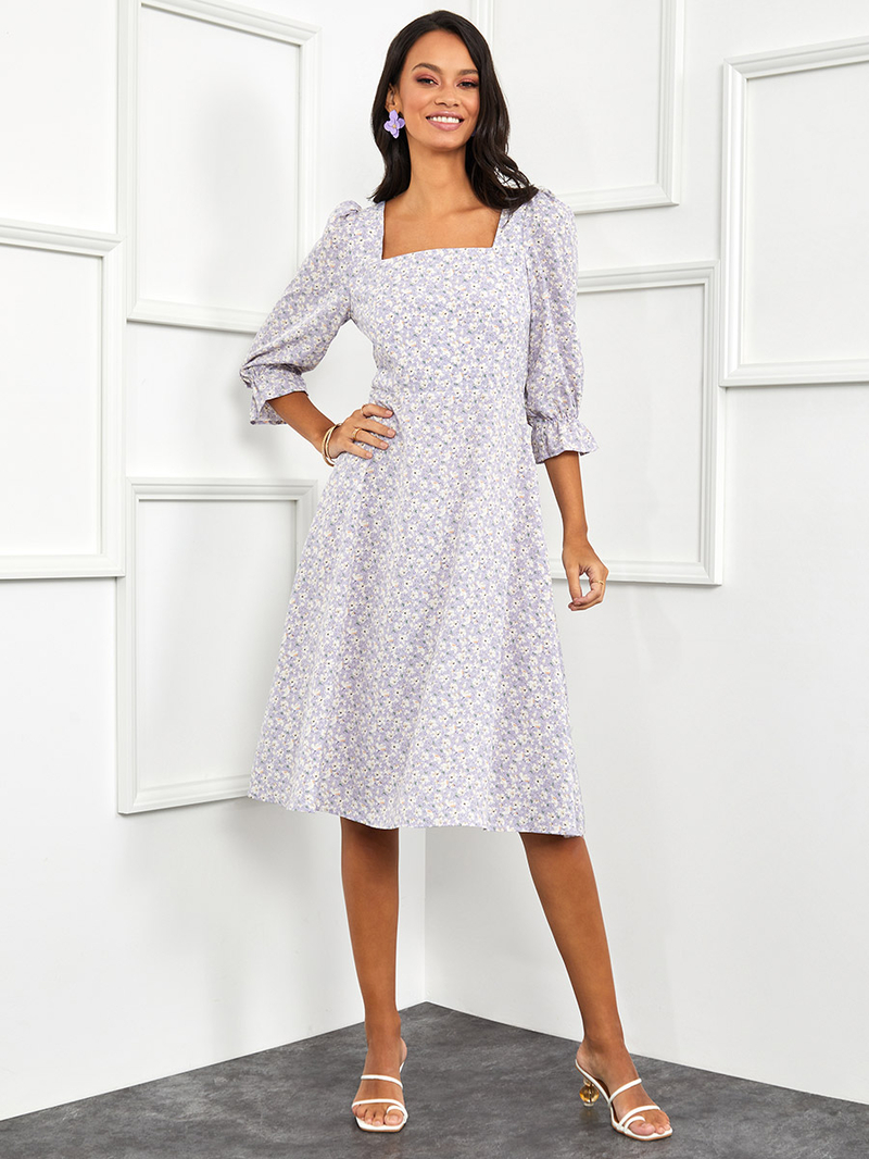 オールインワン・サロペット Etro Floral Embroidered Midi Dress With Square Neckline Etro Square-Neck Lace Effect Brocade Dress | Neiman Marcus