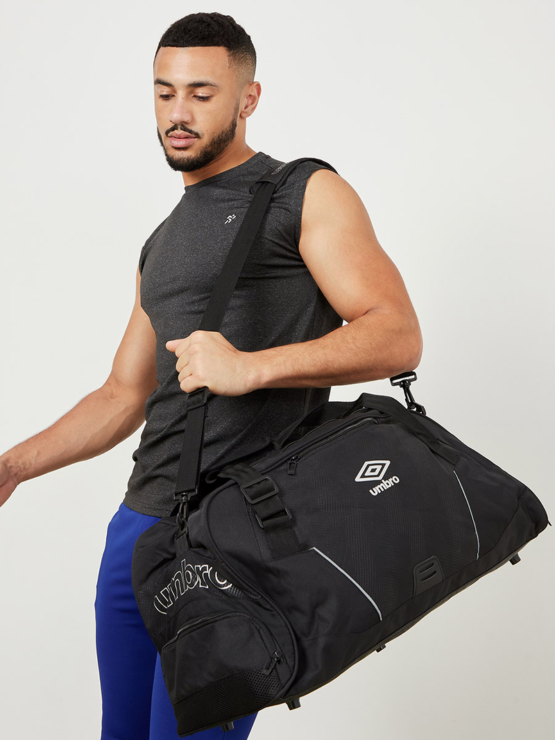 Borsa Holdall Umbro Retro 50L - Nero E Bianco - Per Sport E Viaggi - Poliestere French Terry - Foto 9