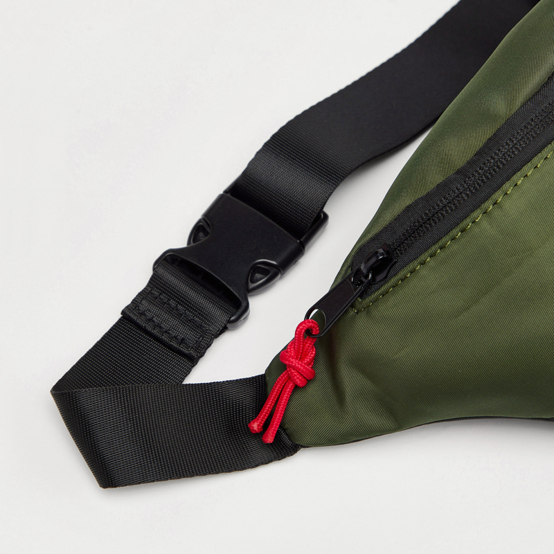 Buy Lee Cooper Patchwork Solid Waist Bag with Zip Closure
