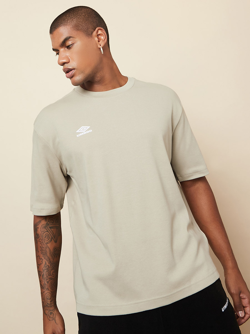 Buy Drop Shoulder Premium Boxy Fit T-Shirt Grey For Men