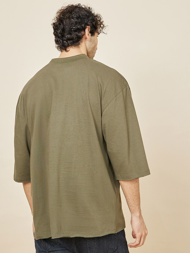 【mnem】25SS★ [mnem] olive print oversized t-shirt mnem] olive print oversized t-shirt (black) - mnem | 60