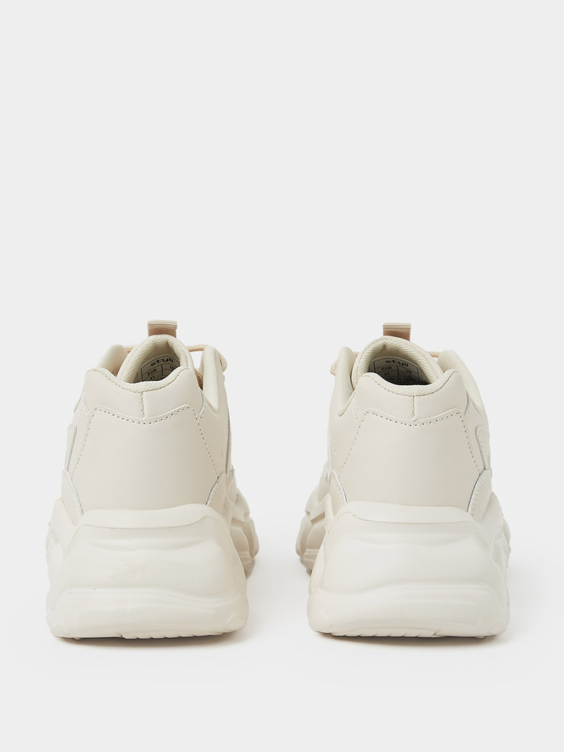 Buy Stitch Detail Chunky Sneakers Beige For Men | Styli Saudi