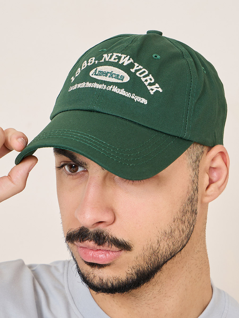 Buy 1989 New York Embroidered Baseball Cap Green For Men