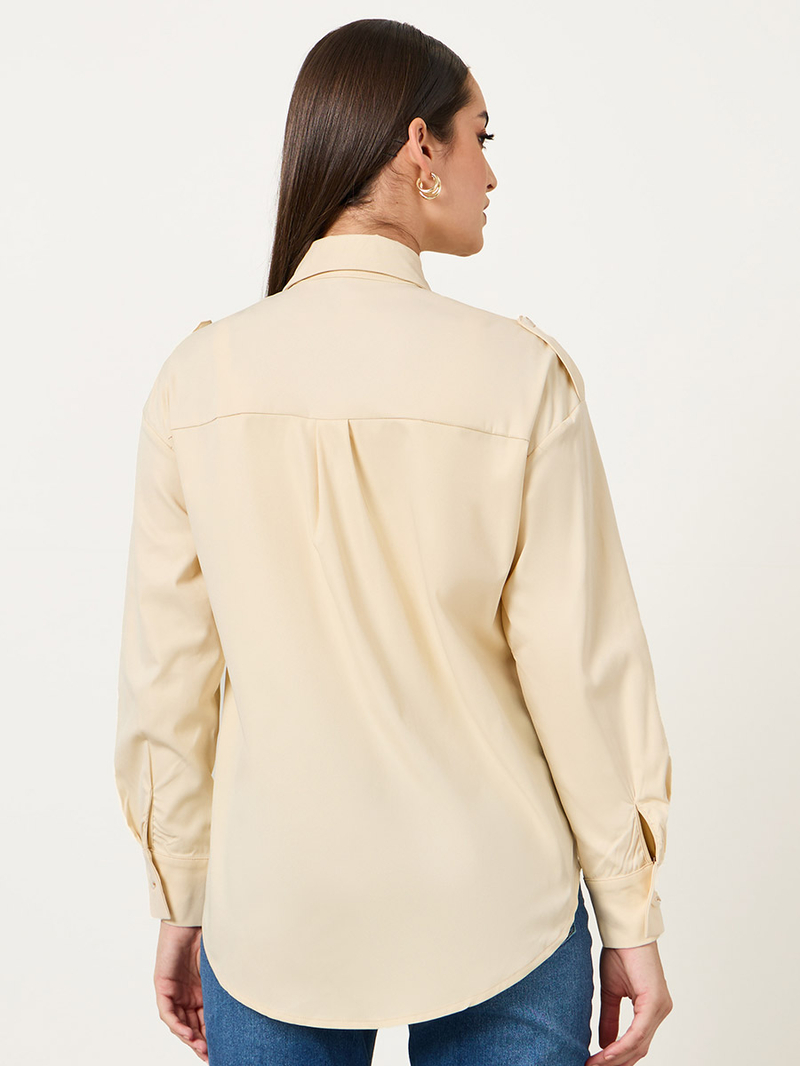 たーさん専用BELL STAMP WEAR FLAPPU CHINO BEIGE CHANEL Vintage CC Punching Shirt Top Frill Button Up Blouse