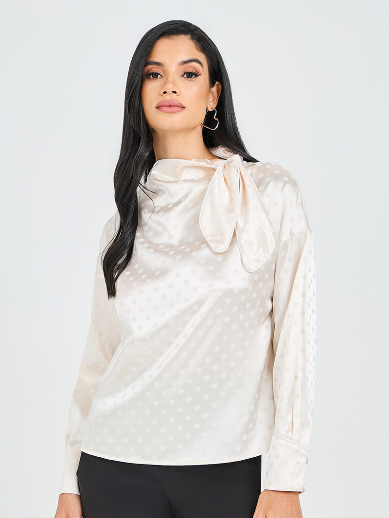 トップス eLLa  doby dot jacquard blouse eLLa doby dot jacquard blouse