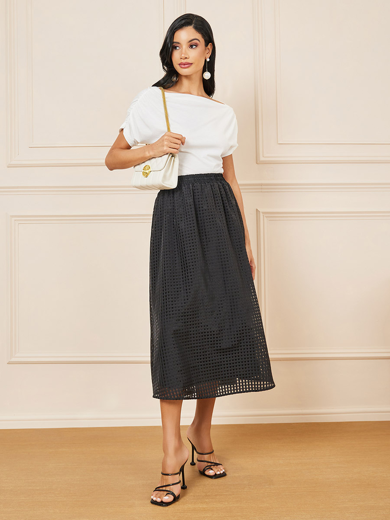 ★SIO★SHIRRING MIDI CHECK SKIRT [BLACK]★正規品/韓国送料込 Amazon.com: TEERFU Women's Casual High Waist A Line Stretch