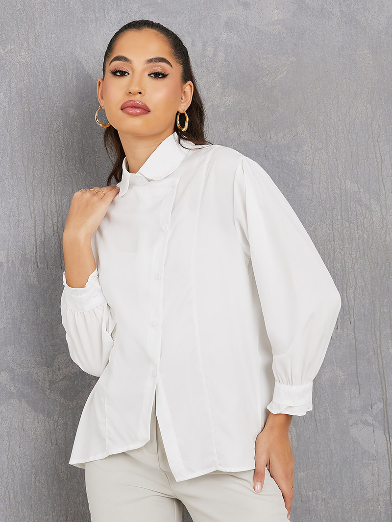ゆゆゆCLANE VOLUME GATHER BALLOON SLEEVE Floral Chiffon Balloon Sleeve Top | boohoo