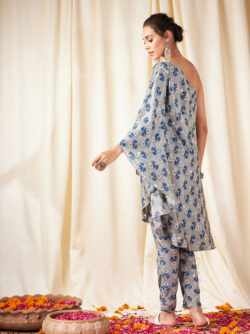 VIP【関税送料無料】希少 The Attico Zebra Print Caftan Buy Floral Print One Shoulder Kaftan Top Grey For Women