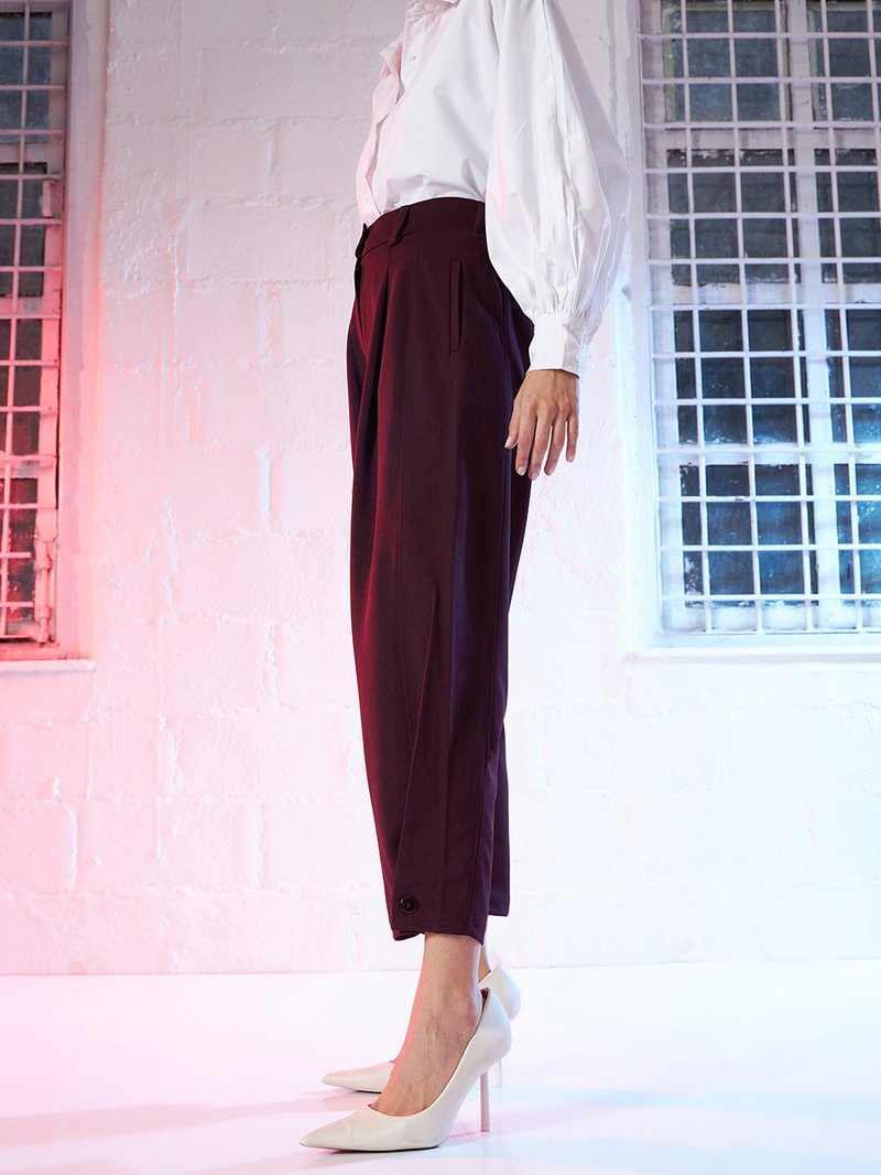 Button Hem Darted Balloon Pants For Women at Saudi | Styli