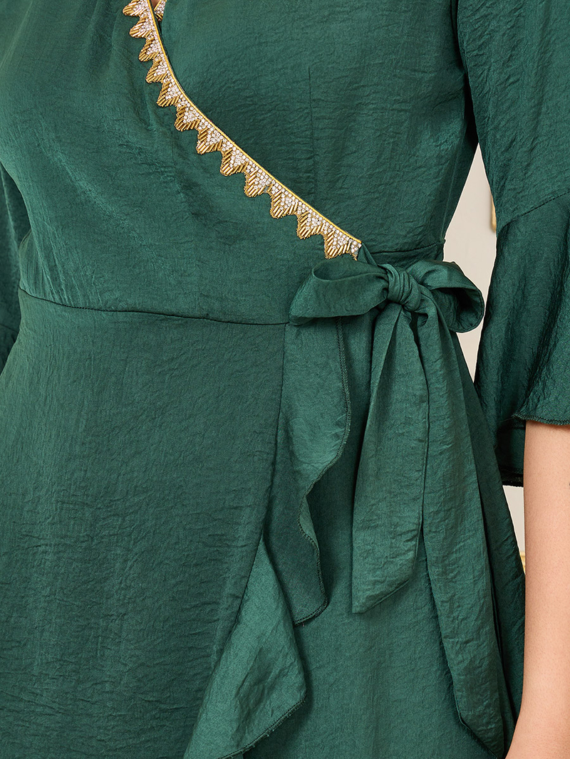 アメリMEDI RUFFLE KNIT ROMPERSブラックM新品未使用品 Ameri（アメリ）の「MEDI 2WAY FRILL ROMPERS（つなぎ