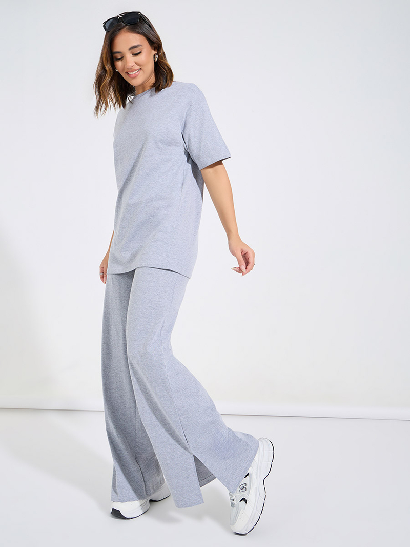 Buy Longline Oversized T-Shirt and Wide Leg Joggers Co-Ords