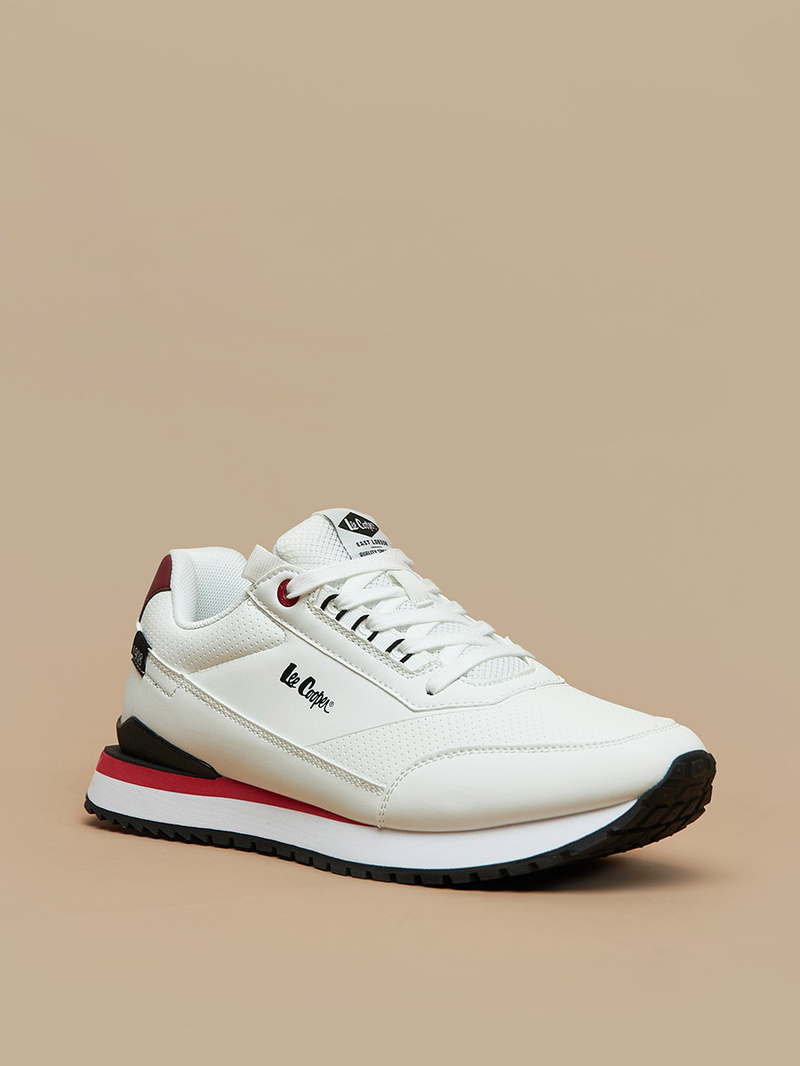 Buy Men Color Block Sneakers with Lace-Up Closure White For