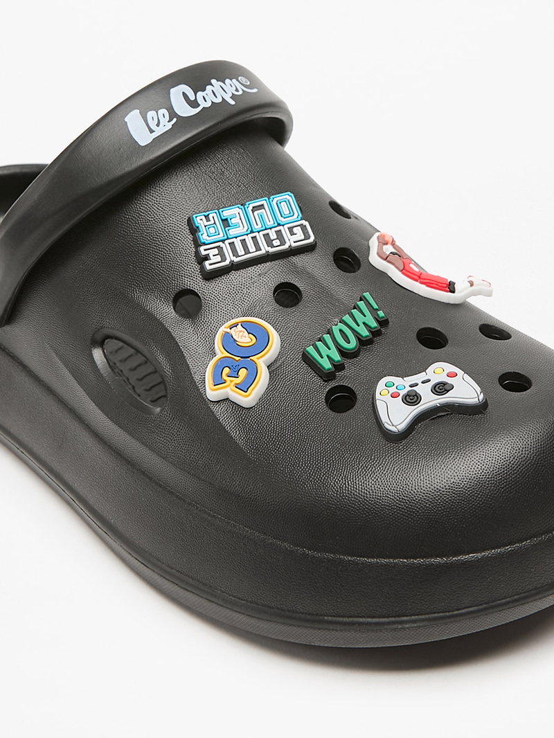 Buy Game Applique Detail Clogs Black For Men | Styli Kuwait