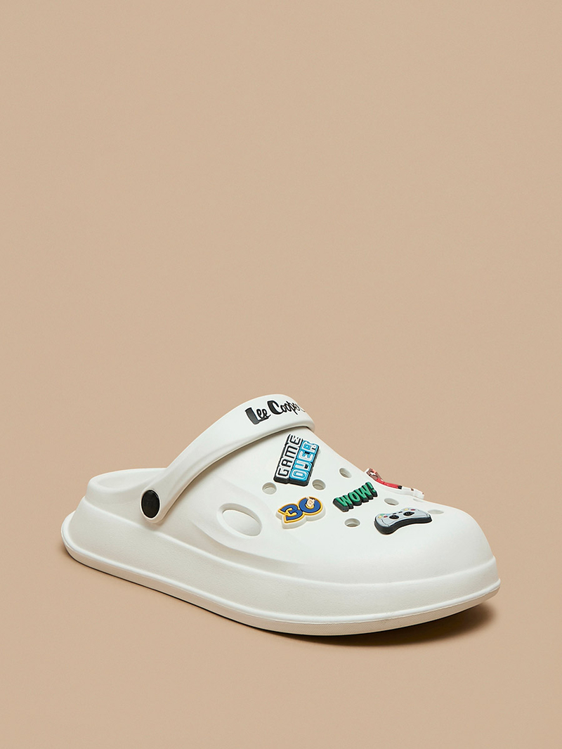 Buy Game Applique Detail Clogs White For Men | Styli Saudi