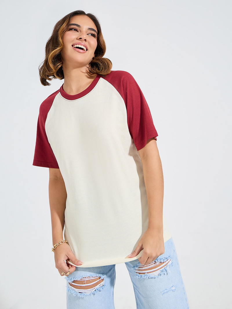 soor ploom／essential Raglan Mock Tee 2y Raglan Mock Tee in Wisp by Soor Ploom - Last One In Stock