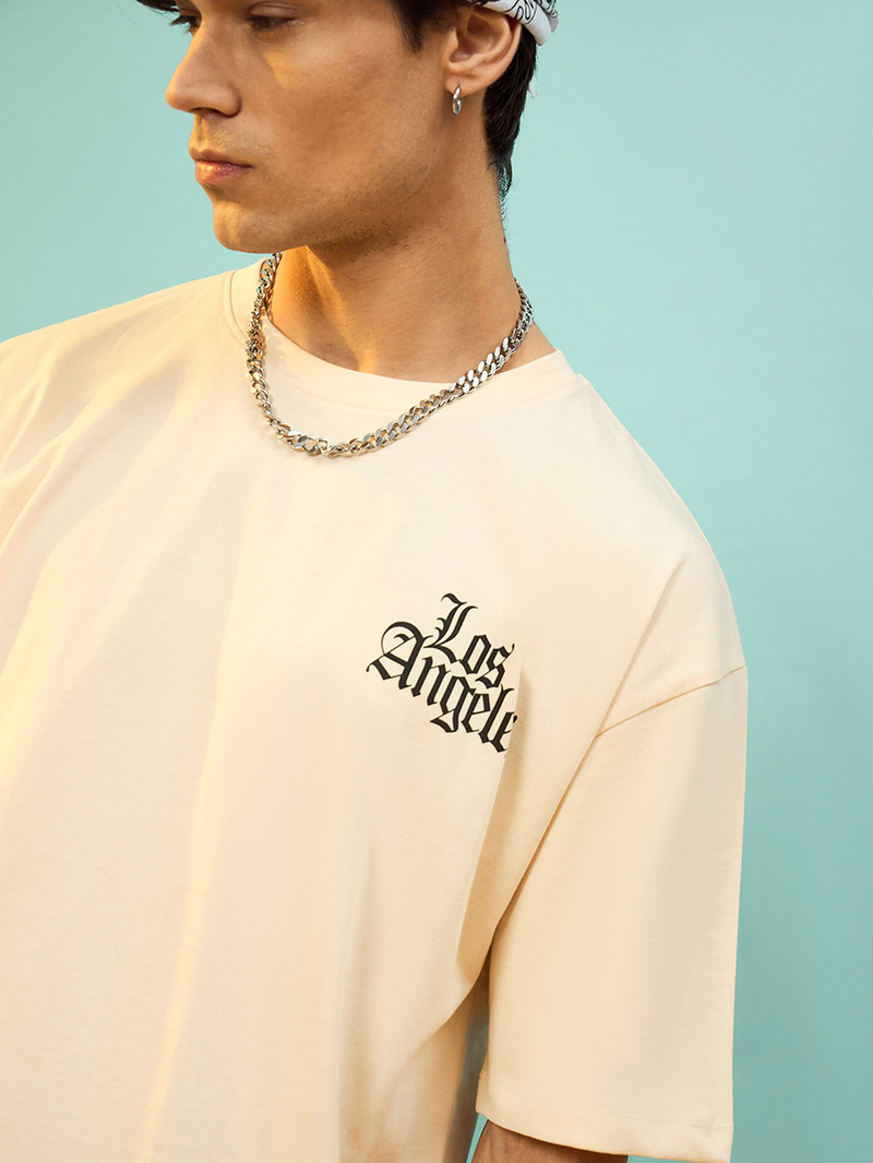 Buy Los Angeles Print Dropped Shoulder Oversized T-Shirt