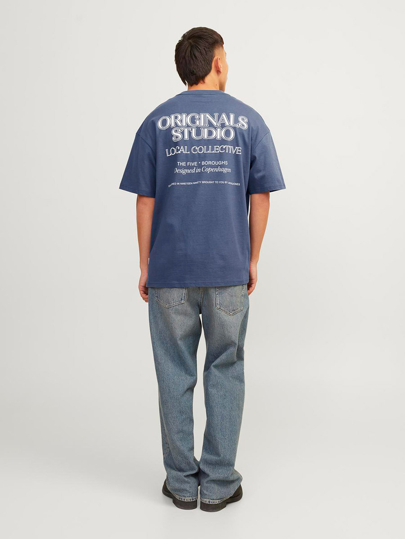 Tシャツ・カットソー [tensishop] bone to be lovely blue silk wing Buy Brooklyn Back Print Crew Neck T-Shirt Blue For Men