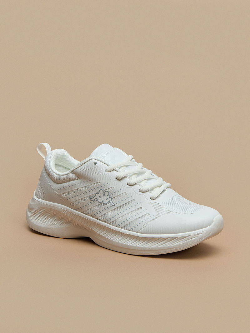 Buy Textured Sports Shoes with Lace Up Closure White For