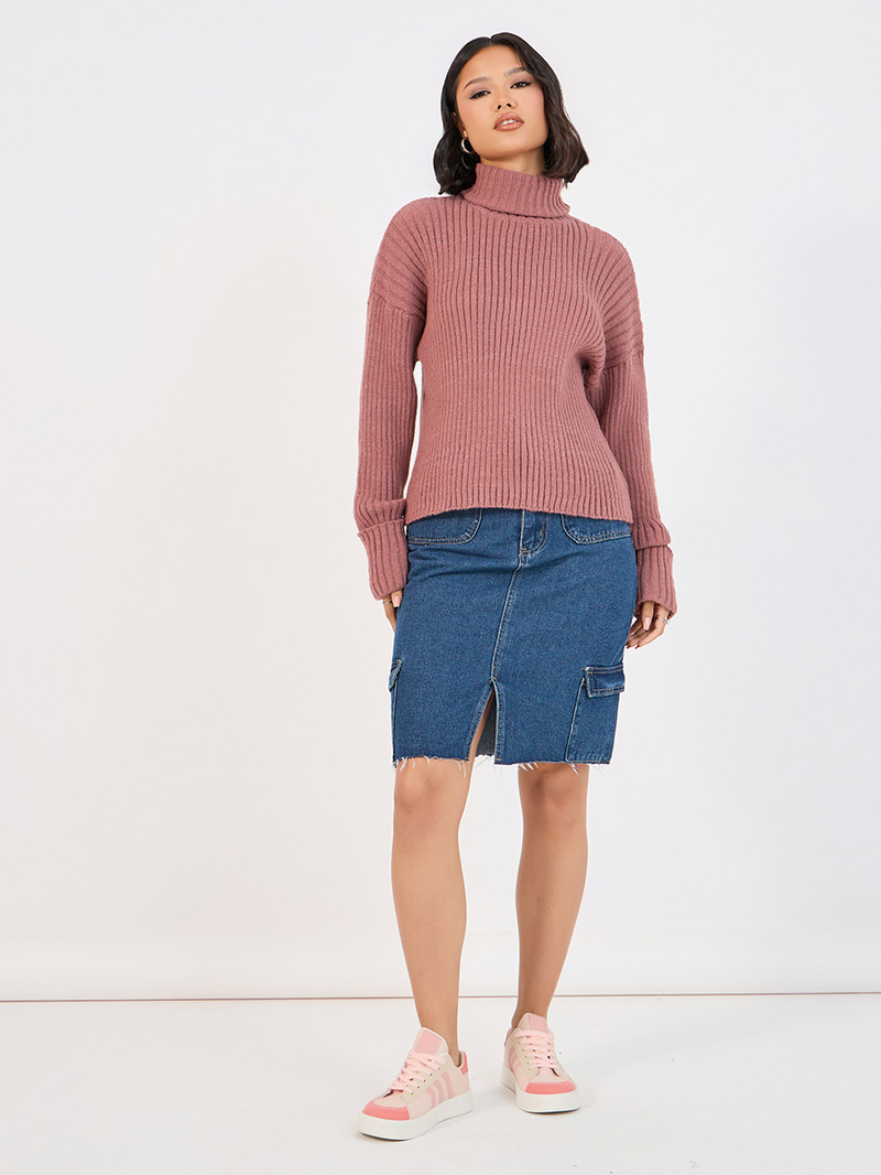 トップス MALLYARN ROLL NECK KNIT TOPS Buy Women Textured Knit Top Online at just Rs. 699.0