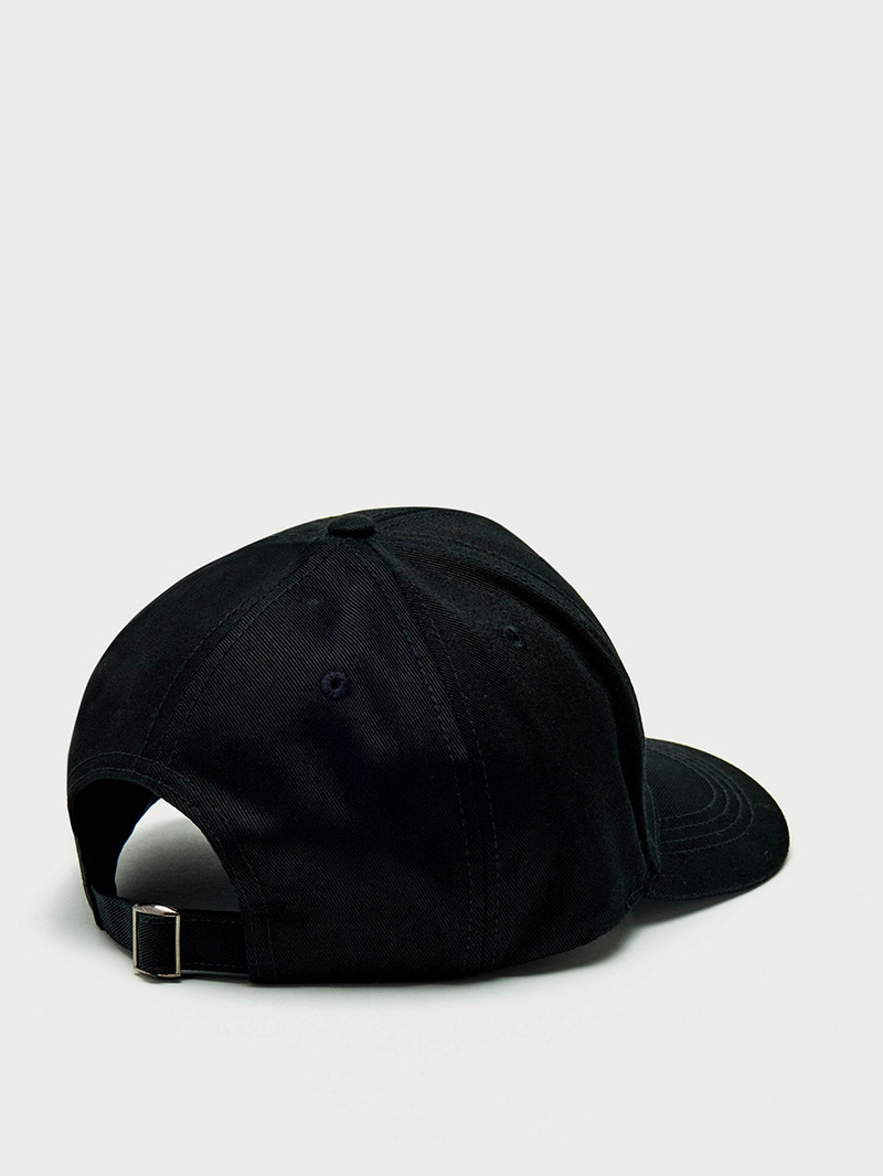Buy Logo Embroidered Cap with Buckled Strap Closure Black