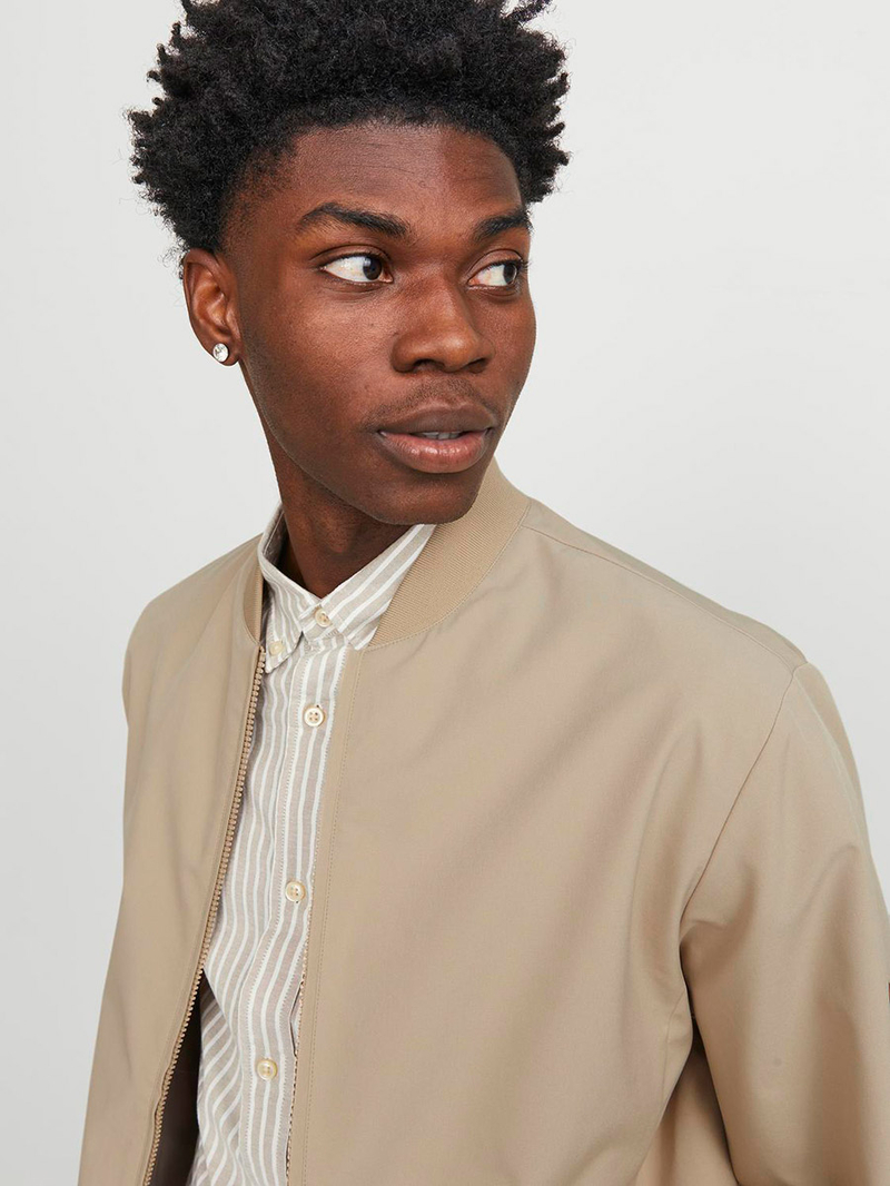 Solid Bomber Jacket with Ribbed Cuff For Men at Saudi | Styli