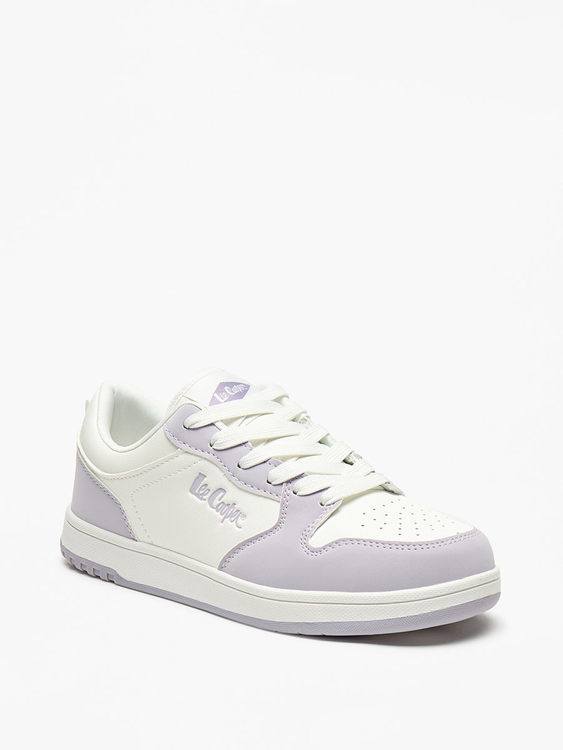 Buy Color Block Low Ankle Sneakers with Lace-Up Closure