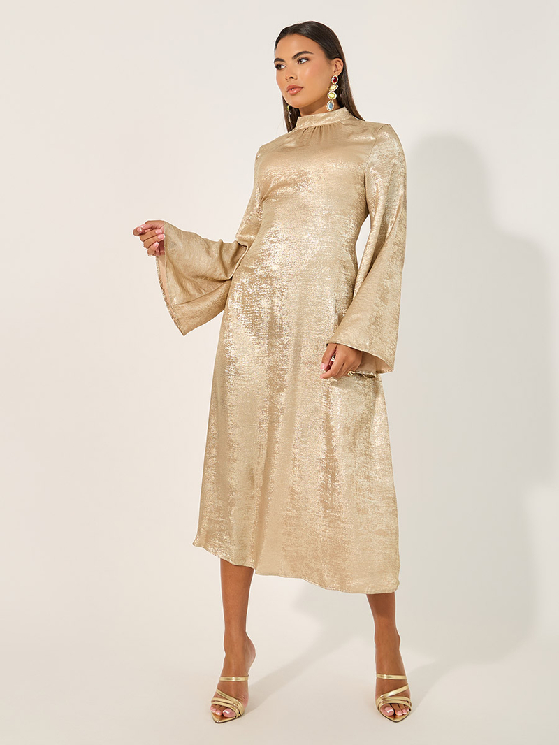 未使用 美品 カスタネ Bell sleeve color dress 1 SORRENTO-BELL-