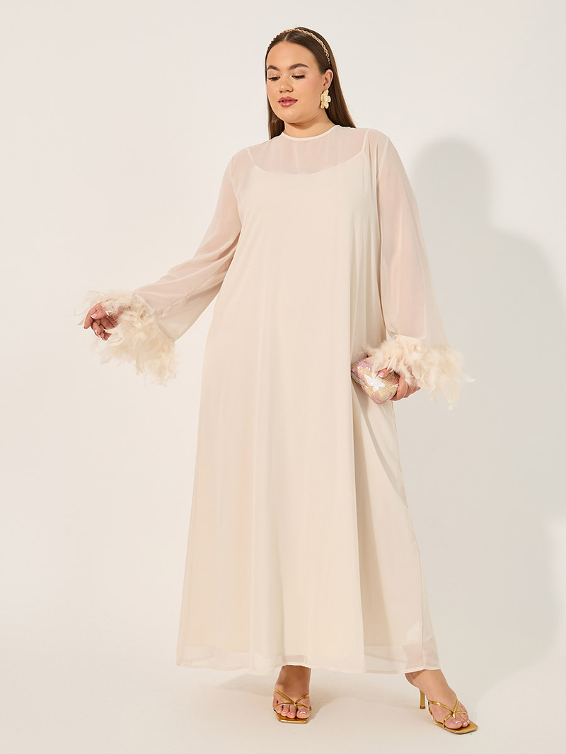 Solid Long Sleeves Shift Maxi Dress For Women at Saudi Styli